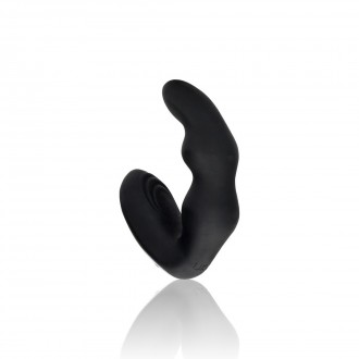 BENT VIBRATING PROSTATE MASSAGER WITH REMOTE CONTROL - BLACK