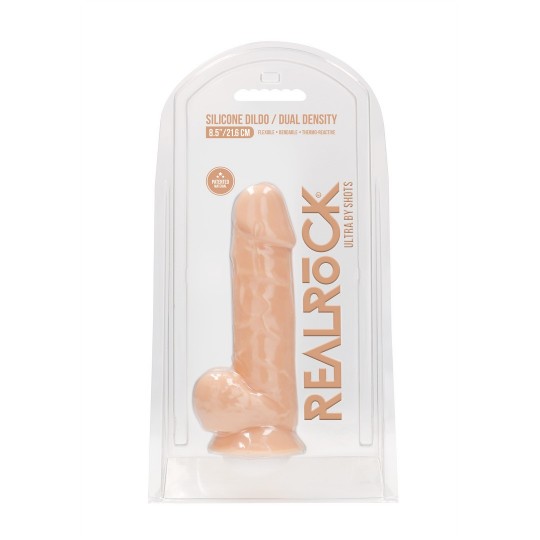 SILICONE DILDO WITH BALLS - 9 / 21,6 CM