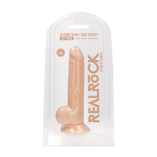 SILICONE DILDO WITH BALLS - 9 / 24 CM