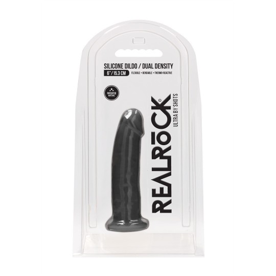 SILICONE DILDO WITHOUT BALLS - 6 / 15 CM