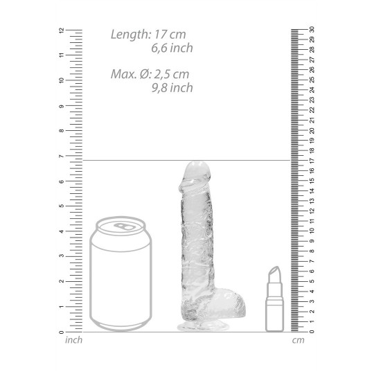 REALISTIC DILDO WITH BALLS - 6 / 15 CM