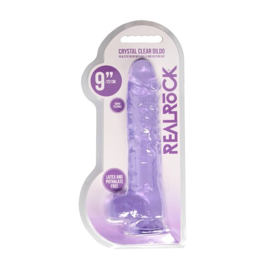 REALISTIC DILDO WITH BALLS - 9 / 23 CM