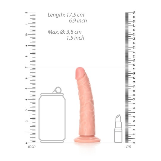 SLIM REALISTIC DILDO WITH SUCTION CUP - 6 / 15,5 CM