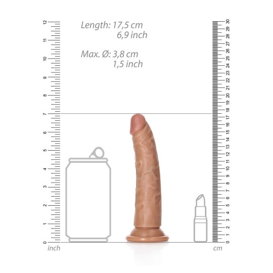 SLIM REALISTIC DILDO WITH SUCTION CUP - 6 / 15,5 CM