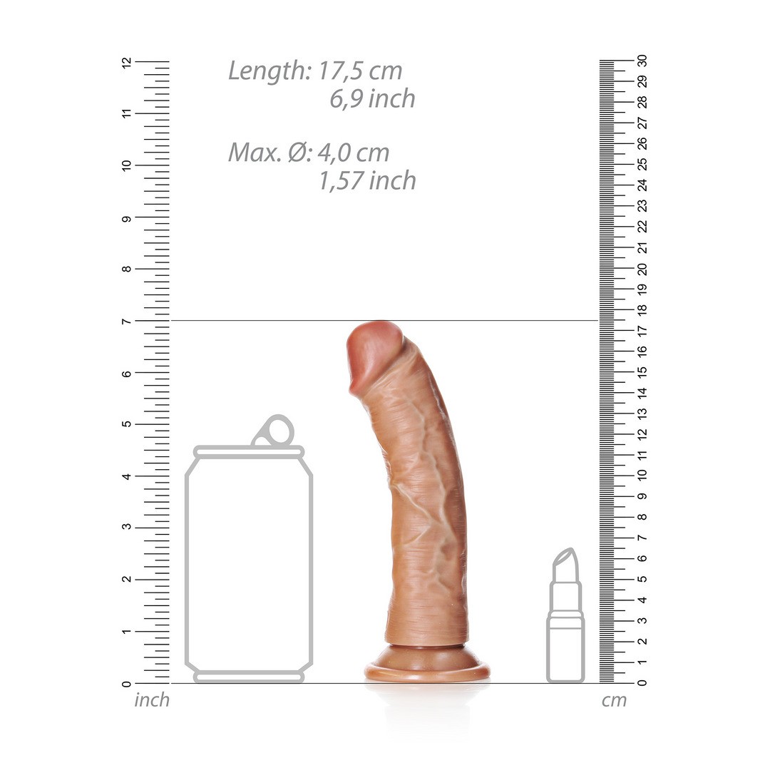 CURVED REALISTIC DILDO WITH SUCTION CUP - 6 / 15,5 CM