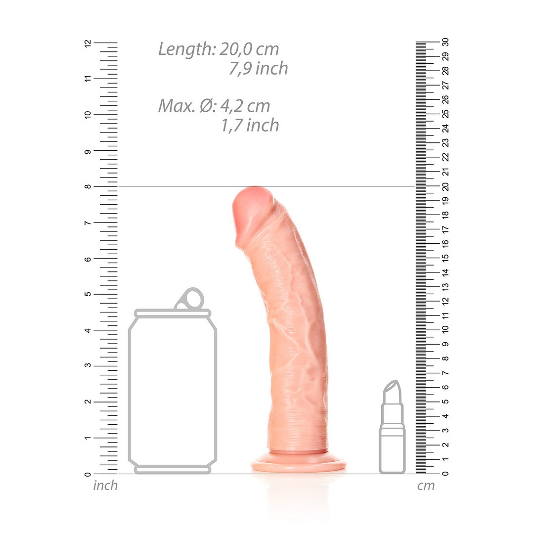 CURVED REALISTIC DILDO WITH SUCTION CUP - 7 / 18 CM