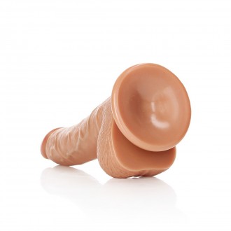 CURVED REALISTIC DILDO WITH BALLS AND SUCTION CUP - 7 / 18 CM