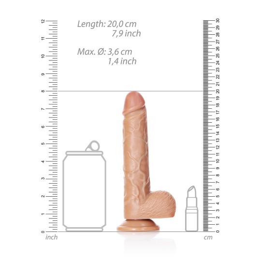 STRAIGHT REALISTIC DILDO WITH BALLS AND SUCTION CUP - 7 / 18 CM