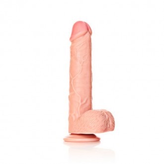 STRAIGHT REALISTIC DILDO WITH BALLS AND SUCTION CUP - 9 / 23 CM