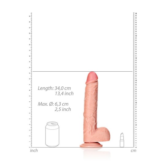 STRAIGHT REALISTIC DILDO WITH BALLS AND SUCTION CUP - 12 / 30,5 CM