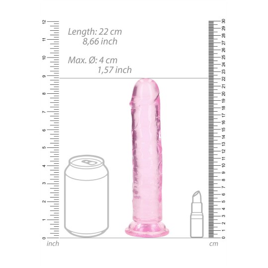 STRAIGHT REALISTIC DILDO WITH SUCTION CUP - 8&#039; / 20