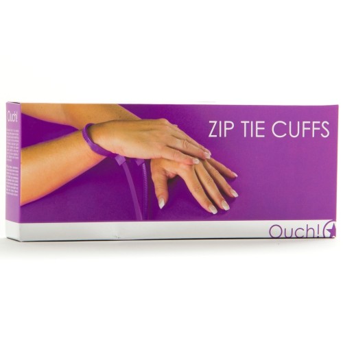 ALGEMAS DESCARTÁVEIS DE PLÁSTICO OUCH! ZIP TIE CUFFS ROXAS