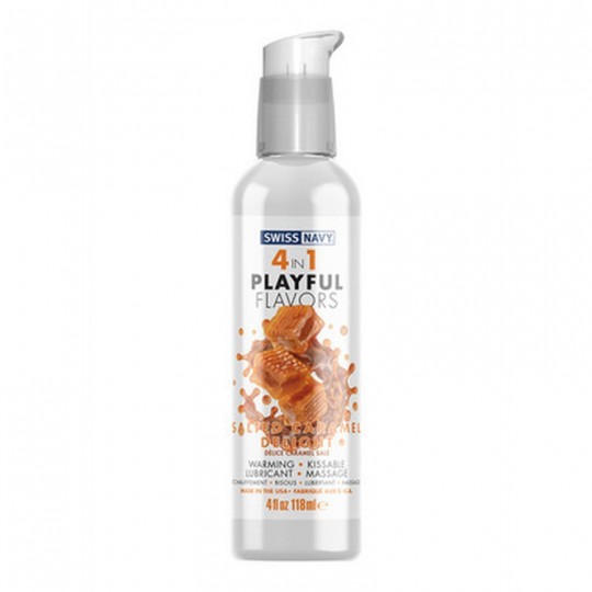 4 IN 1 LUBRICANT WITH SALTED CARAMEL DELIGHT FLAVOR - 4 FL OZ / 118 ML