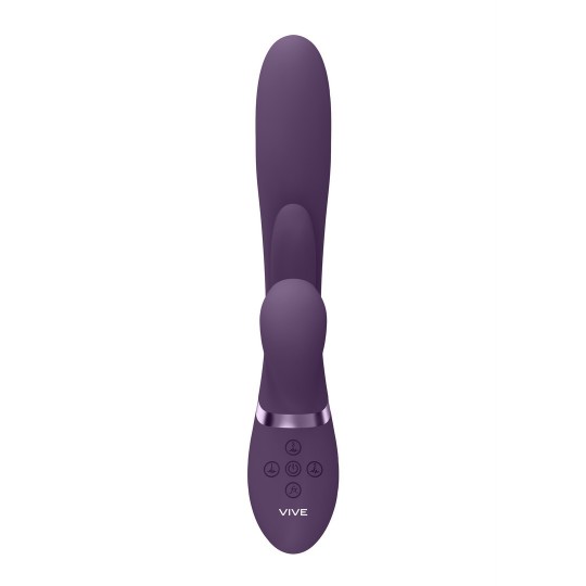 KURA - THRUSTING G-SPOT VIBRATOR WITH FLAPPING TONGUE AND PULSE WAVE STIMULATOR - PURPLE