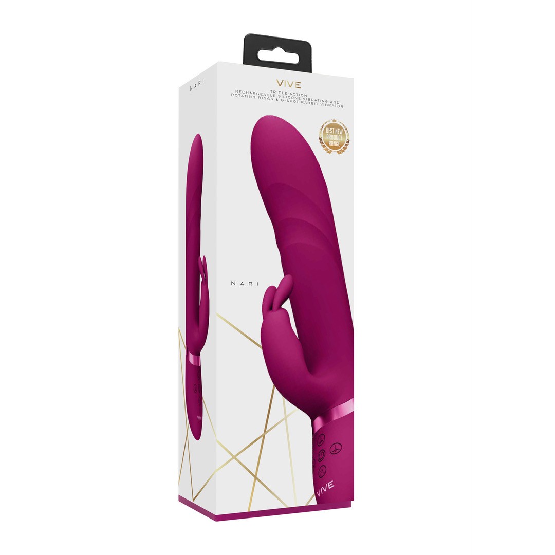 NARI - VIBRATING AND ROTATING BEADS, G-SPOT RABBIT - PINK