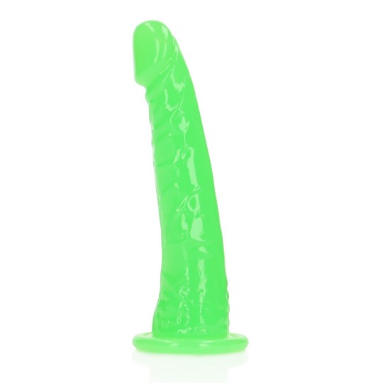 SLIM REALISTIC DILDO WITH SUCTION CUP - GLOW IN THE DARK - 6&#039;&#039; / 15,5 CM