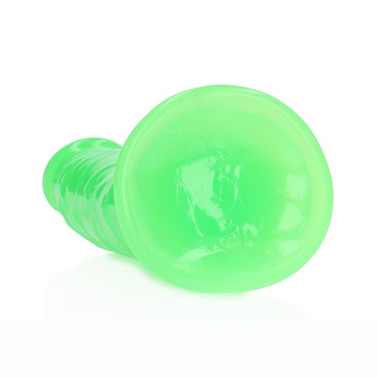 SLIM REALISTIC DILDO WITH SUCTION CUP - GLOW IN THE DARK - 7&#039; / 18 CM