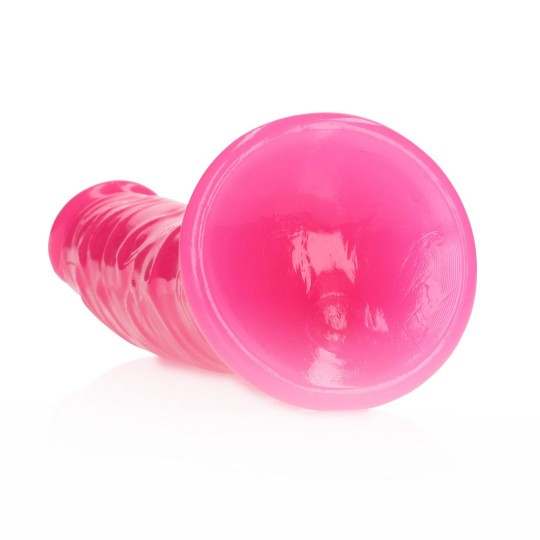 SLIM REALISTIC DILDO WITH SUCTION CUP - GLOW IN THE DARK - 7&#039; / 18 CM