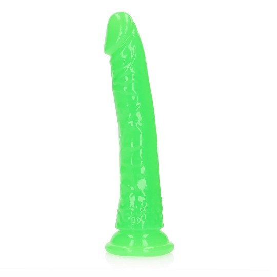 SLIM REALISTIC DILDO WITH SUCTION CUP - GLOW IN THE DARK - 8\&#039;\&#039; / 20 CM