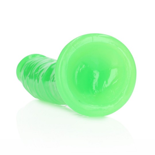 SLIM REALISTIC DILDO WITH SUCTION CUP - GLOW IN THE DARK - 8\&#039;\&#039; / 20 CM