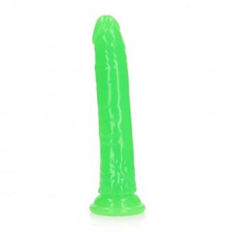 SLIM REALISTIC DILDO WITH SUCTION CUP - GLOW IN THE DARK - 9'' / 22,5 CM