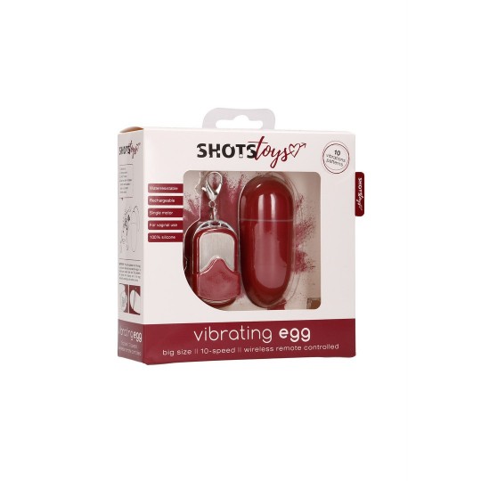 VIBRATING EGG WITH 10 SPEEDS AND REMOTE CONTROL - L - RED