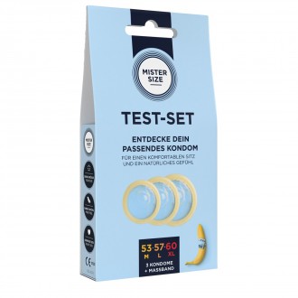 PURE FEEL - TEST SET - CONDOMS 53, 57, 60 MM - 3 PIECES - DE