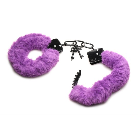 CUFFED IN FUR - FURRY HANDCUFFS - PURPLE