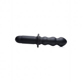 THE GROOVE - SILICONE VIBRATOR WITH HANDLE - BLACK