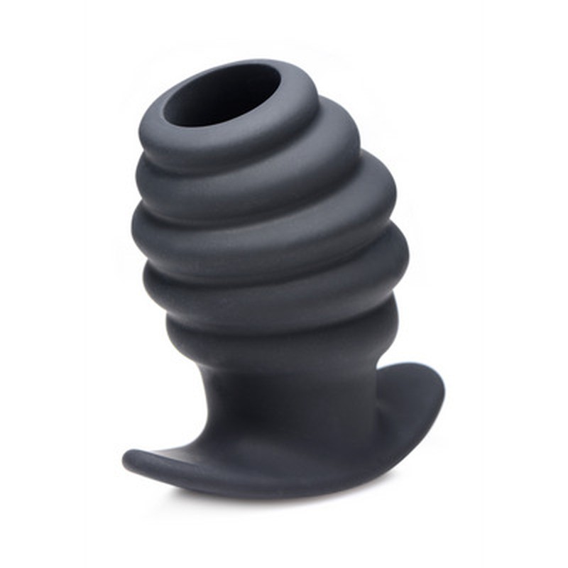 HIVE ASS TUNNEL - SILICONE RIBBED HOLLOW ANAL PLUG - LARGE