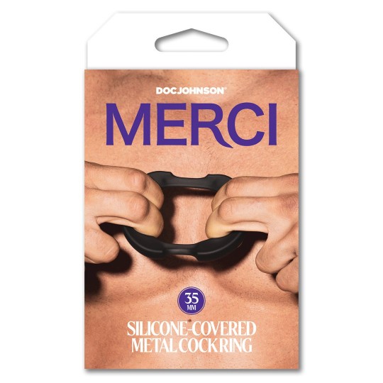 THE PARADOX - SILICONE/METAL COCK RING - 35MM - BLACK