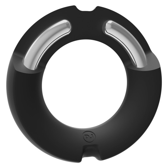 THE PARADOX - SILICONE/METAL COCK RING - 45MM - BLACK