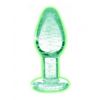 GLOW-IN-THE-DARK - GLASS BUTT PLUG - SMALL