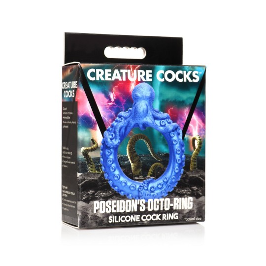 POSEIDON\&#039;S OCTO-RING - SILICONE COCK RING - BLUE