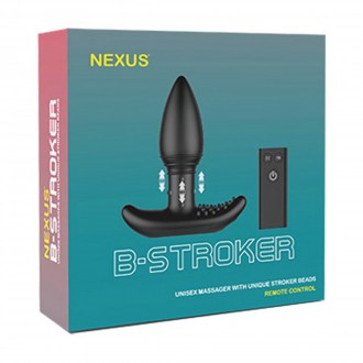 B-STROKER - UNISEX MASSAGER WITH UNIQUE RIMMING BEADS AND REMOTE CONTROL