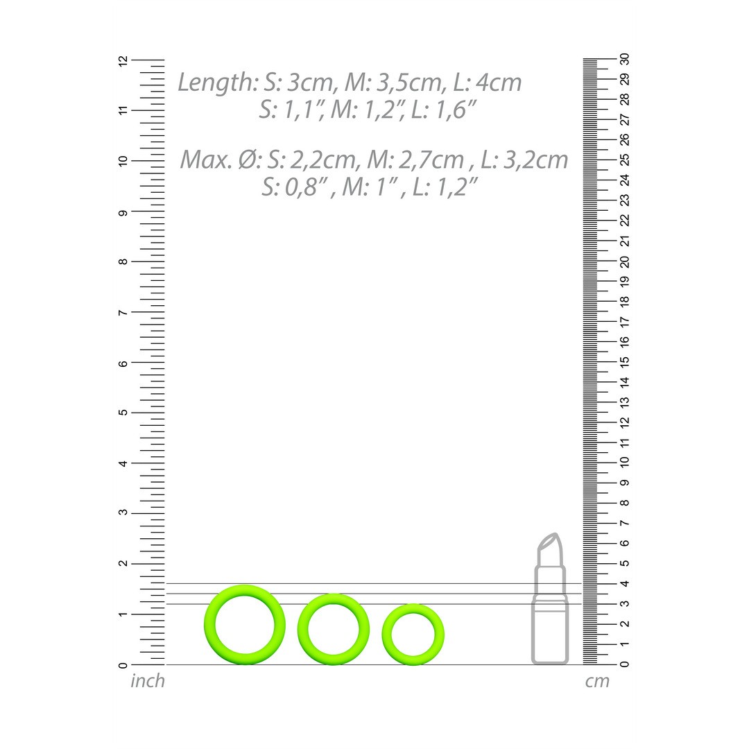 COCKRING SET - GLOW IN THE DARK - 3 PIECES