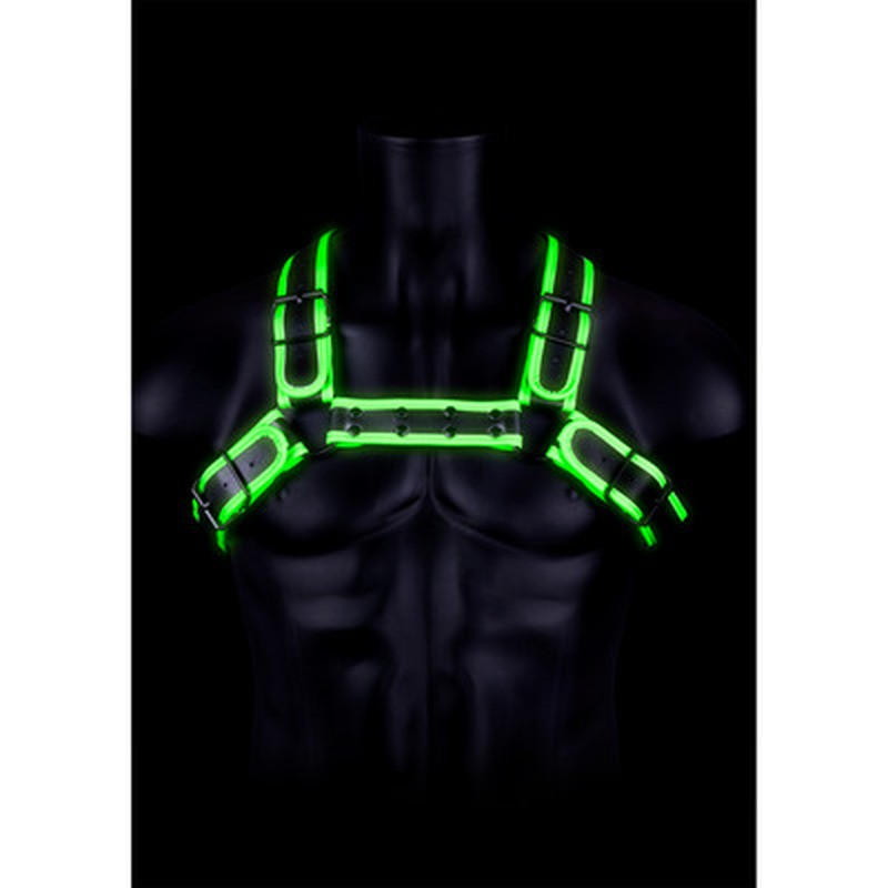 BULLDOG HARNESS WITH BUCKLE - GLOW IN THE DARK - L/XL