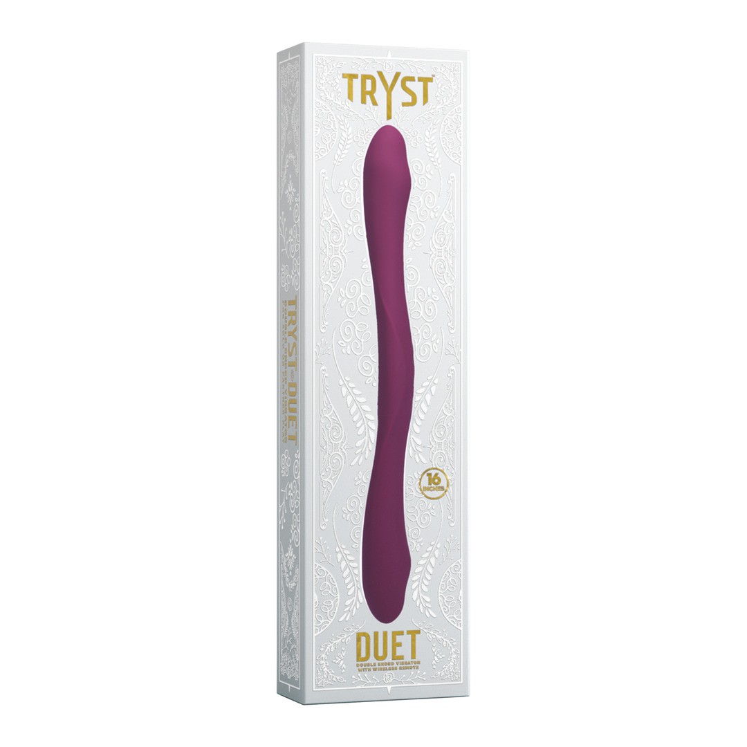 DUET - DOUBLE ENDED VIBRATOR WITH WIRELESS REMOTE - BERRY