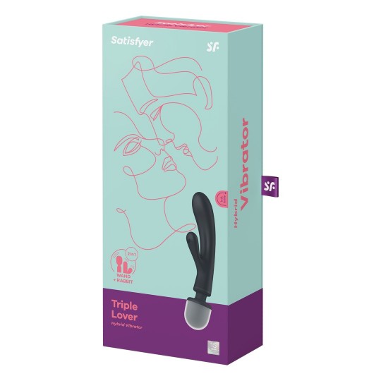 TRIPLE LOVER - HYBRID WAND VIBRATOR - GREY