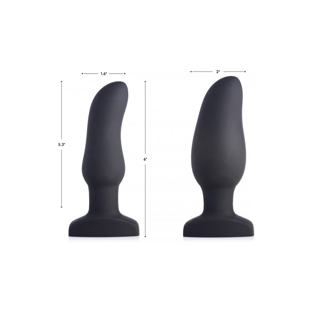 INFLATABLE CURVED VIBRATING SILICONE BUTT PLUG