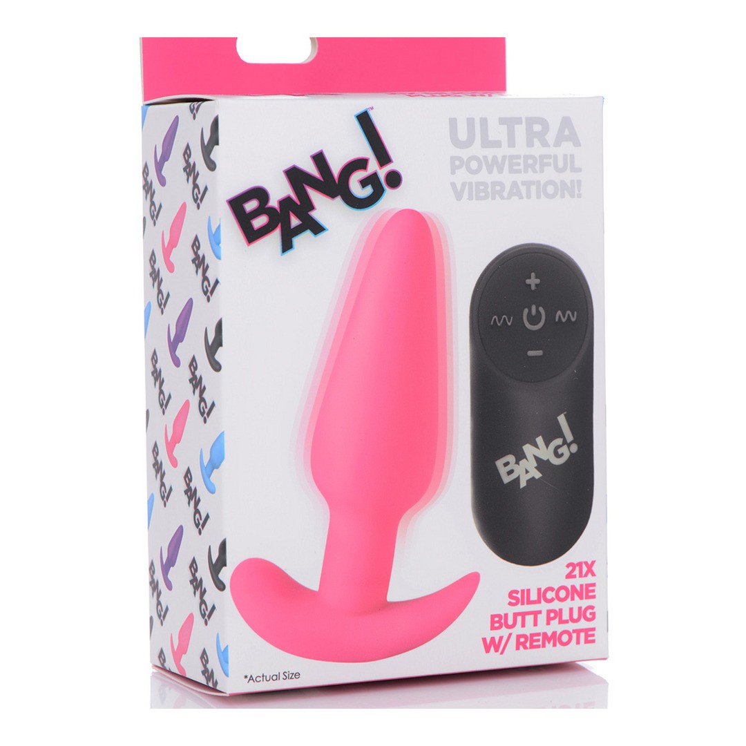 VIBRATING SILICONE BUTT PLUG WITH REMOTE CONTROL