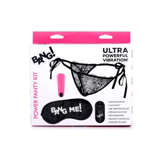 POWER PANTY - LACE PANTIES, BULLET VIBRATOR AND BLINDFOLD