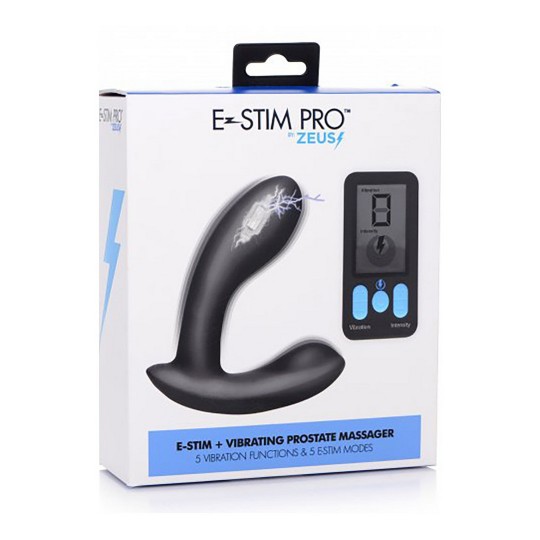 E-STIM PRO - SILICONE VIBRATING PROSTATE MASSAGER + REMOTE CONTROL