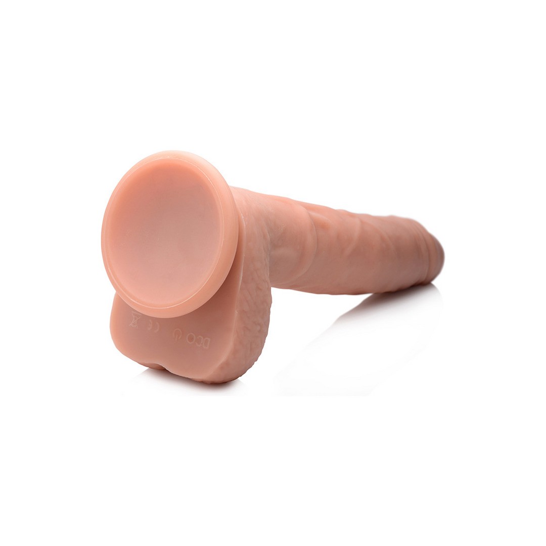 PUMPING AND VIBRATING LIQUID SILICONE DILDO WITH BALLS - 8 / 20,5 CM