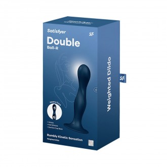 DOUBLE BALL-R - WEIGHTED DILDO - DARK BLUE