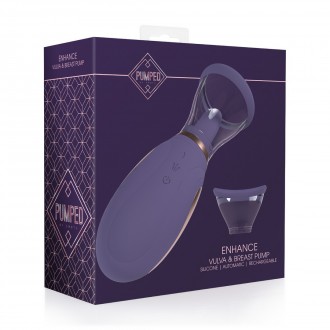 ENHANCE - RECHARGEABLE VULVA AND BREAST PUMP - PURPLE