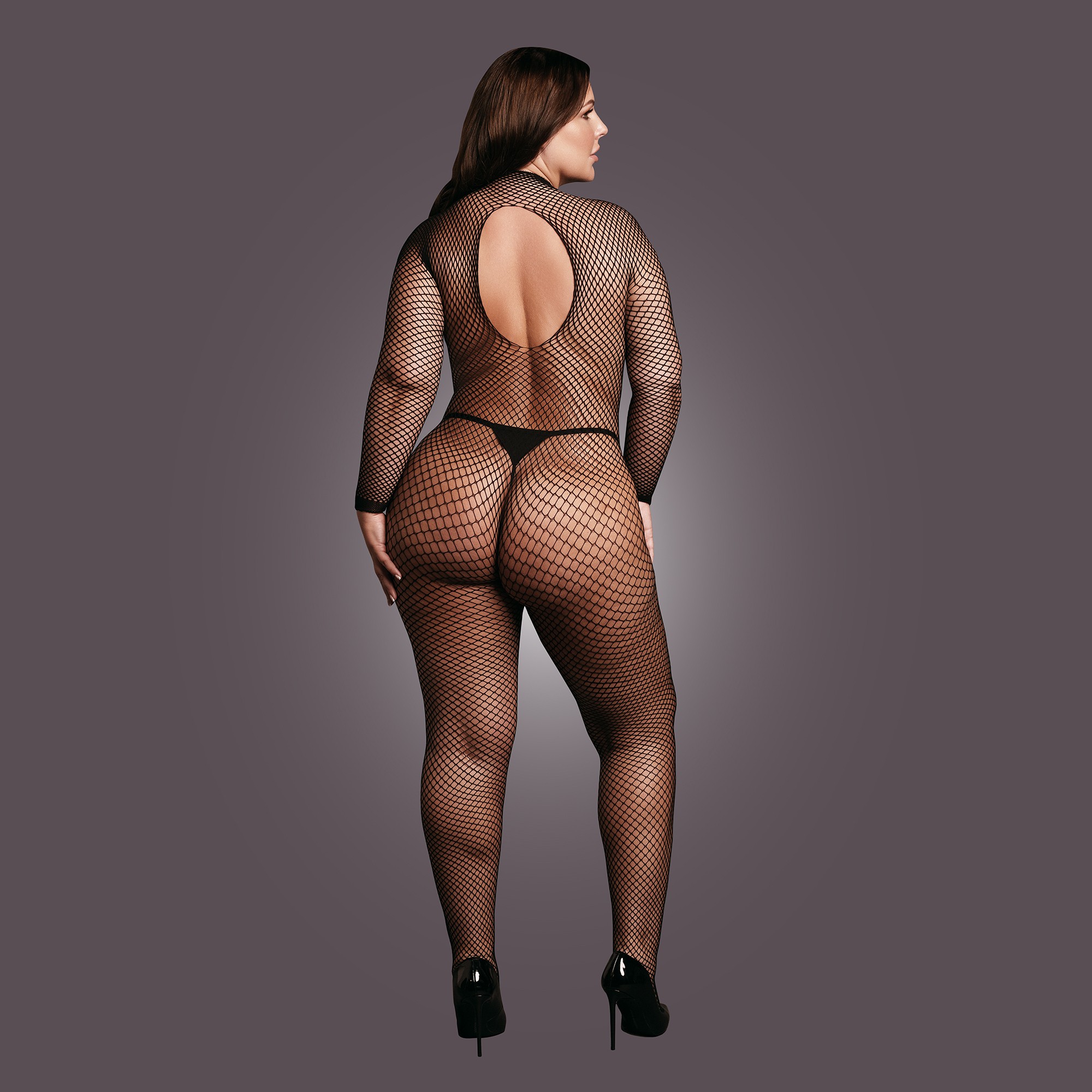 BODYSTOCKING FISHNET STRUCTURE - OPEN / TURTLE - OSX - BLACK