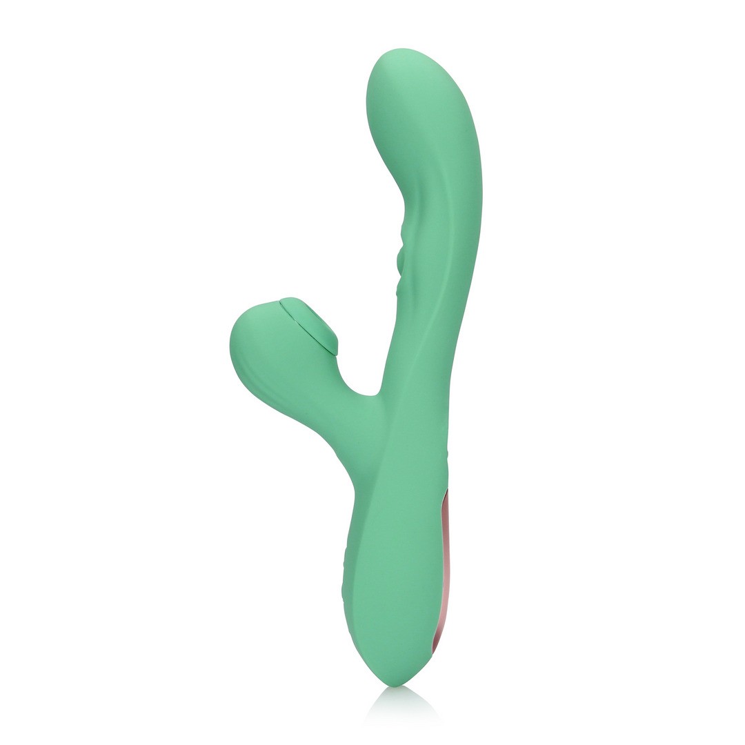 PULSE WAVE AND TONGUE FLICKERING RABBIT VIBRATOR - BLUE GRASS