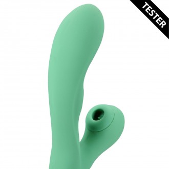 PULSE WAVE AND TONGUE FLICKERING RABBIT VIBRATOR - BLUE GRASS - TESTER