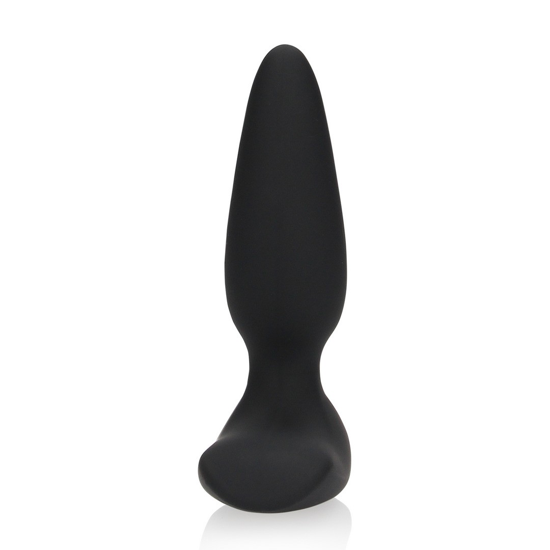 SMOOTH VIBRATING ANAL PLUG WITH REMOTE CONTROL - LICORICE BLACK